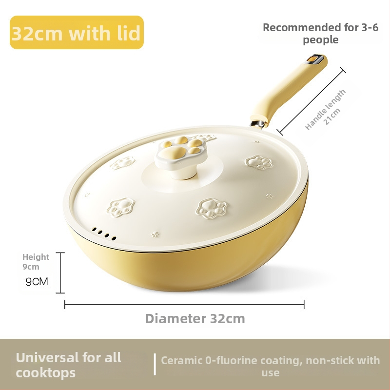 Brand-Name Tigaie groasă, neaderentă, compatibilă cu aragazuri pe gaz și plite cu inducție, strat ceramic fără fluor