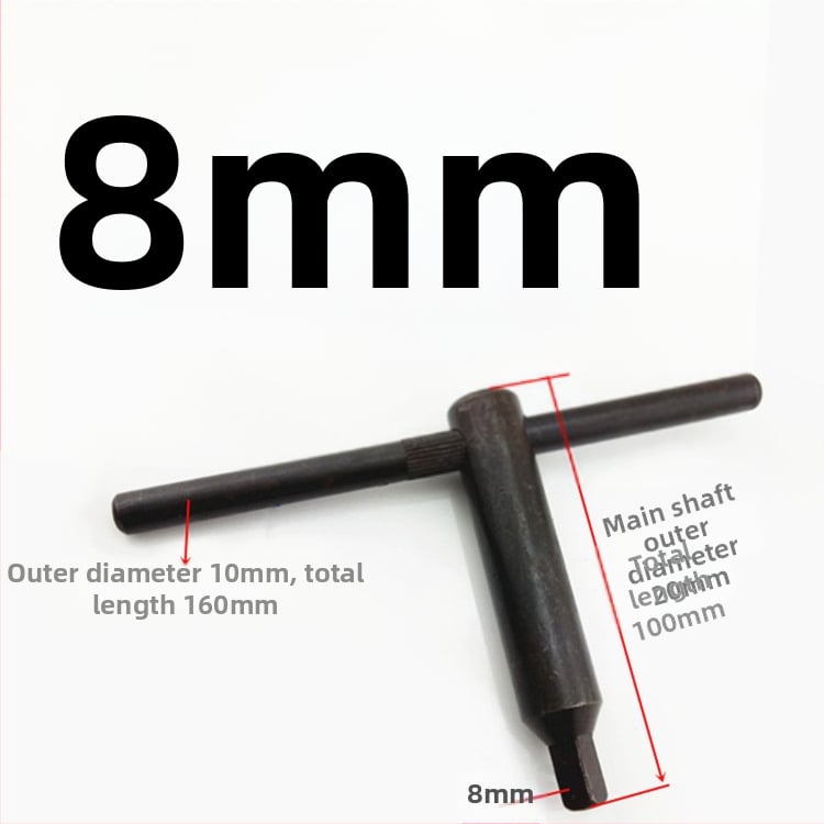 Cheie pentru mandrină cu trei gheare, suport pătrat pentru lame; dimensiuni 8, 10, 12, 13, 14, 17