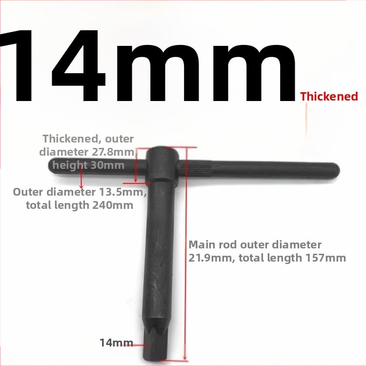 Cheie pentru mandrină cu trei gheare, suport pătrat pentru lame; dimensiuni 8, 10, 12, 13, 14, 17