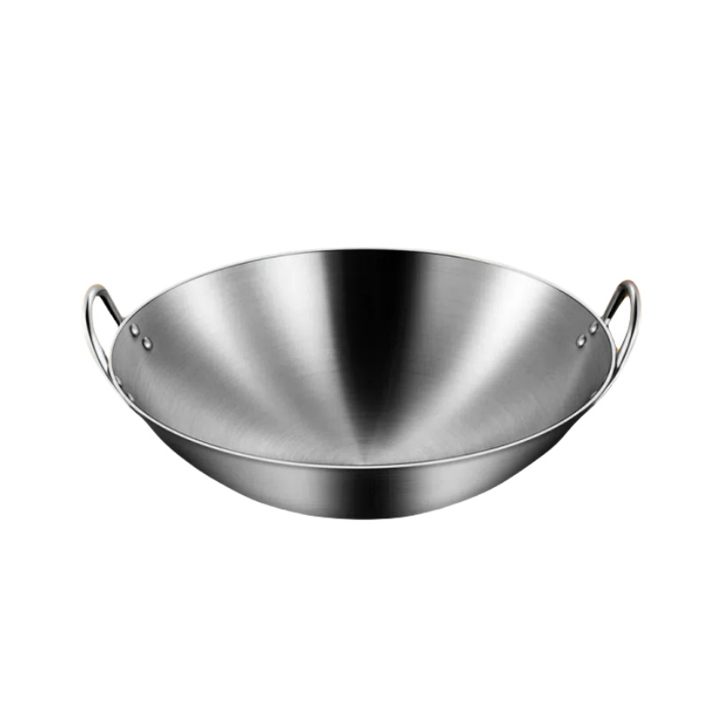 Wok din oțel inoxidabil 410, compatibil cu plite cu inducție, capacitate mare, rezistent la ruginire, pentru uz casnic