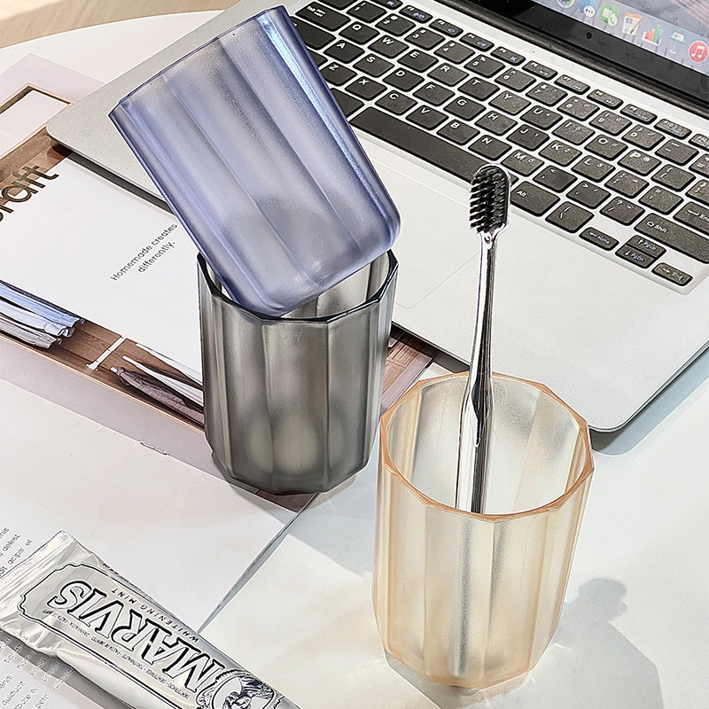Ceașcă geometrică pentru igiena orală, set cuplu minimalist nordic pentru acasă sau hotel, culoare solidă, dimensiuni 7,6 x 9,8 cm