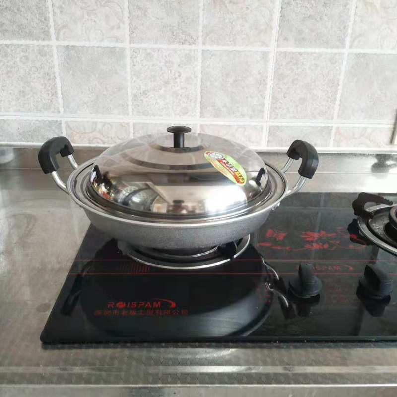 Tigaie tradițională de clătite din aluminiu, aluminiu pur, bază îngroșată, pentru aragaz cu plită plată, turnată manual din aluminiu, fără strat, antiaderent