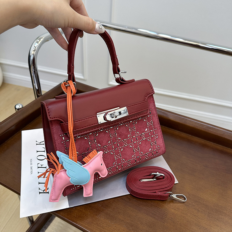 Ženska torba od PU kože, crossbody s jednim remenom, mala kvadratna torba, gradski elegantan casual stil, Kelly inspiriran
