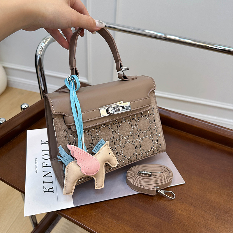 Ženska torba od PU kože, crossbody s jednim remenom, mala kvadratna torba, gradski elegantan casual stil, Kelly inspiriran