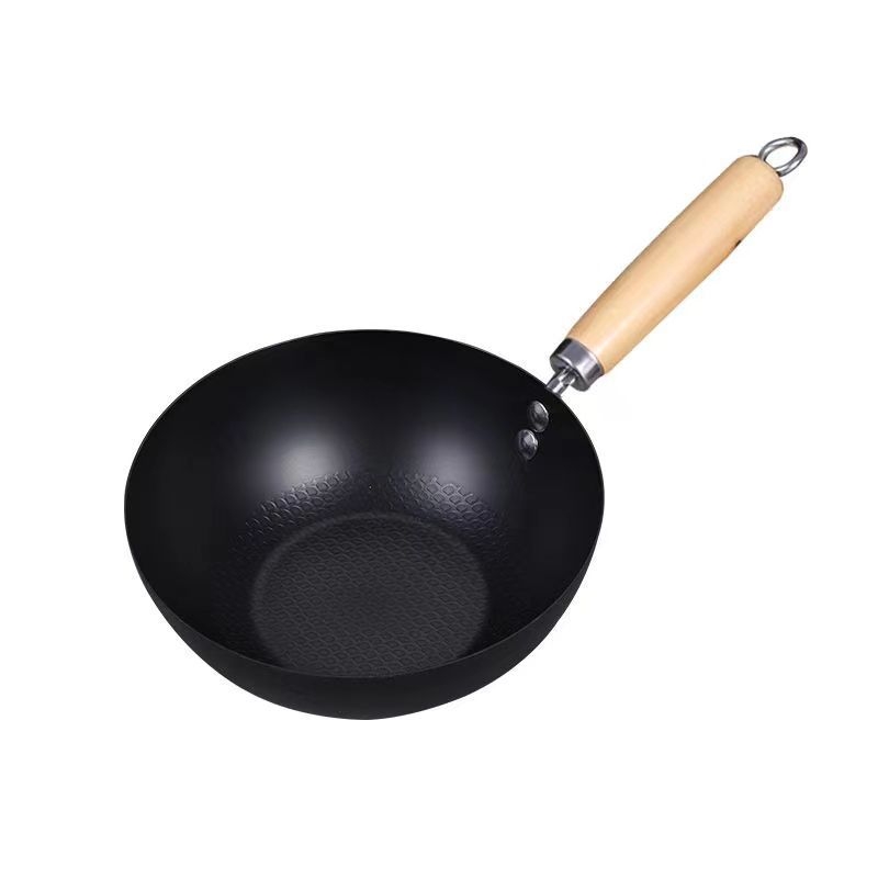 Wok mini antiaderent și oală pentru lapte, cu model de piatră, pentru o singură porție