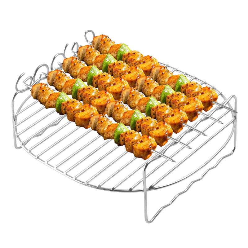 Grilă dublă din oțel inoxidabil pentru friteuza cu aer, accesorii de grătar, suport pătrat pentru abur și pâine