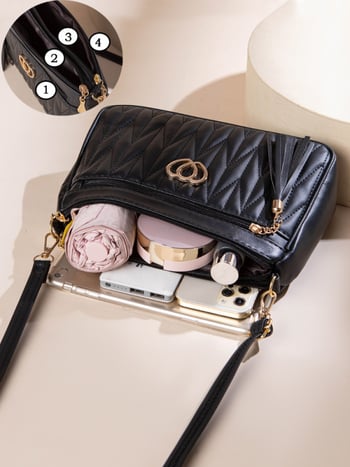 Crossbody torba za žene, ljeto, velika zapremina, luksuzna torba za mobitel, casual i svestrana, dijamantno šivanje i resica