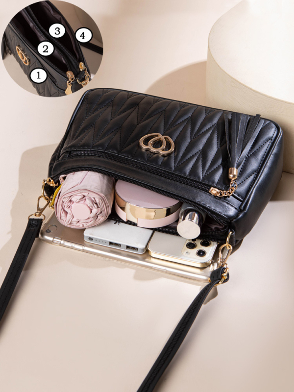 Crossbody torba za žene, ljeto, velika zapremina, luksuzna torba za mobitel, casual i svestrana, dijamantno šivanje i resica
