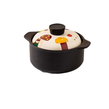 Oală ceramică pentru gătit acasă, rezistentă la temperaturi înalte, compatibilă cu aragazul pe gaz, oală japoneză din lut pentru orez și supă, mică, drăguță