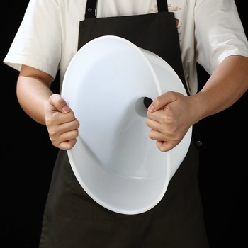 Pâlnie din plastic alb, Extra Large, îngroșată, diametru mare, industrială