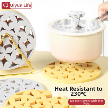 Covoraș din silicon pentru oale, izolație termică, rezistent la temperaturi înalte, rotund, îngroșat