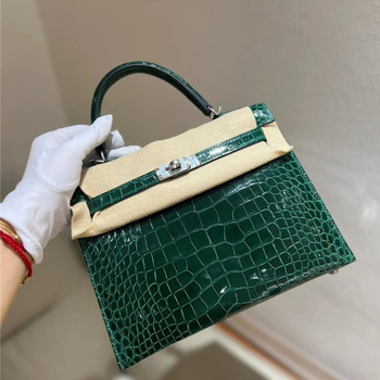 Γυναικεία δερμάτινη τσάντα crossbody με μοτίβο από δέρμα κροκοδειλίου, Kelly στυλ, μεσαίου μεγέθους, καθημερινή τσάντα πολυτελείας