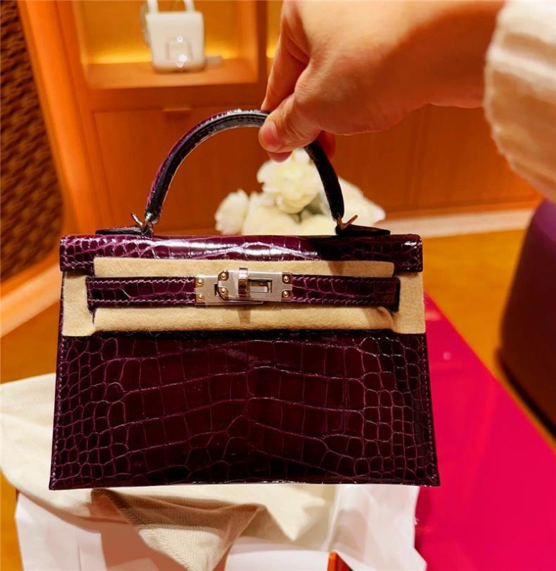 Γυναικεία δερμάτινη τσάντα crossbody με μοτίβο από δέρμα κροκοδειλίου, Kelly στυλ, μεσαίου μεγέθους, καθημερινή τσάντα πολυτελείας