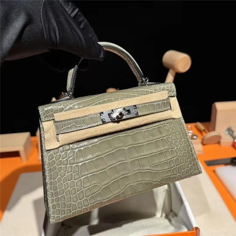 Γυναικεία δερμάτινη τσάντα crossbody με μοτίβο από δέρμα κροκοδειλίου, Kelly στυλ, μεσαίου μεγέθους, καθημερινή τσάντα πολυτελείας