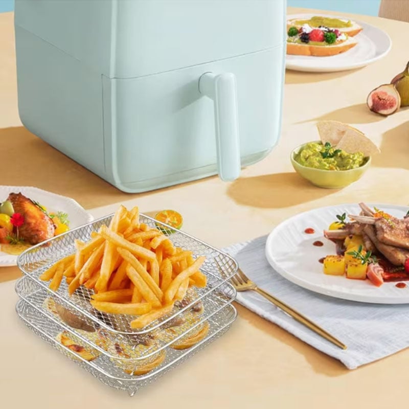Raft din oțel inoxidabil 304 pentru friteuză cu aer, dreptunghiular, cu raft detașabil