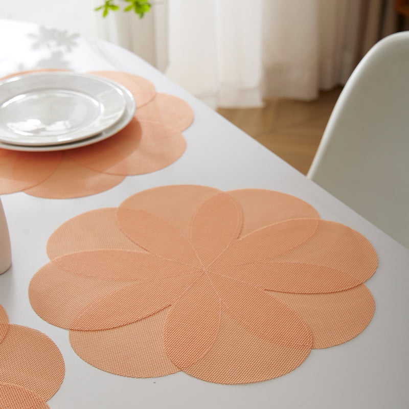 Placemat Teslin în formă de floare, izolant termic pentru masă, rezistent la temperaturi înalte, anti-arzuri pentru farfurii și cești