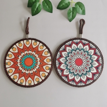 Suporturi ceramice pentru masă cu plută, izolație termică, antiarși, rezistente la ulei, rotunde, model floral, stil boem