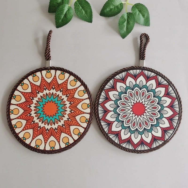 Suporturi ceramice pentru masă cu plută, izolație termică, antiarși, rezistente la ulei, rotunde, model floral, stil boem
