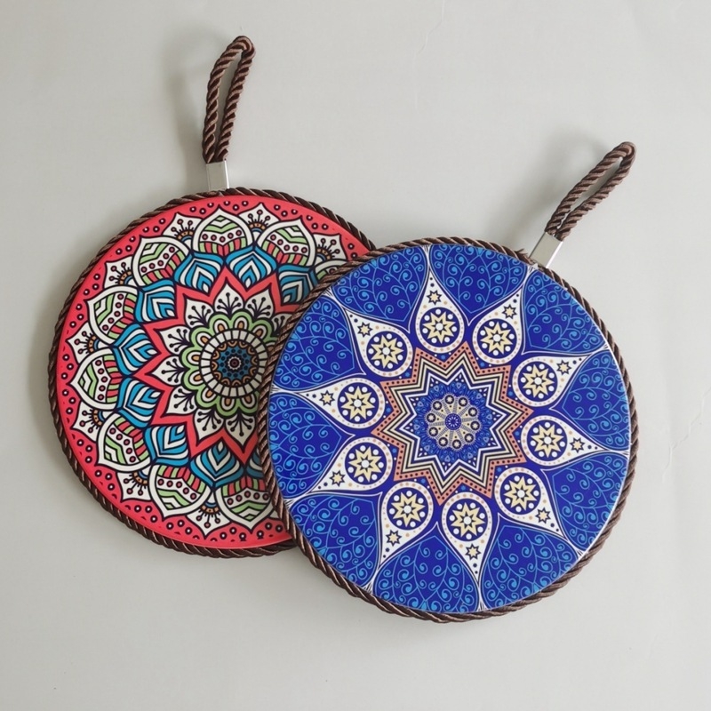 Suporturi ceramice pentru masă cu plută, izolație termică, antiarși, rezistente la ulei, rotunde, model floral, stil boem