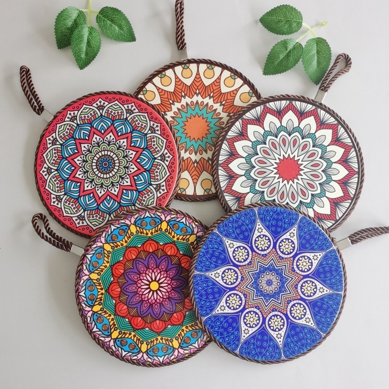 Suporturi ceramice pentru masă cu plută, izolație termică, antiarși, rezistente la ulei, rotunde, model floral, stil boem