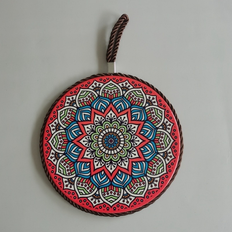 Suporturi ceramice pentru masă cu plută, izolație termică, antiarși, rezistente la ulei, rotunde, model floral, stil boem