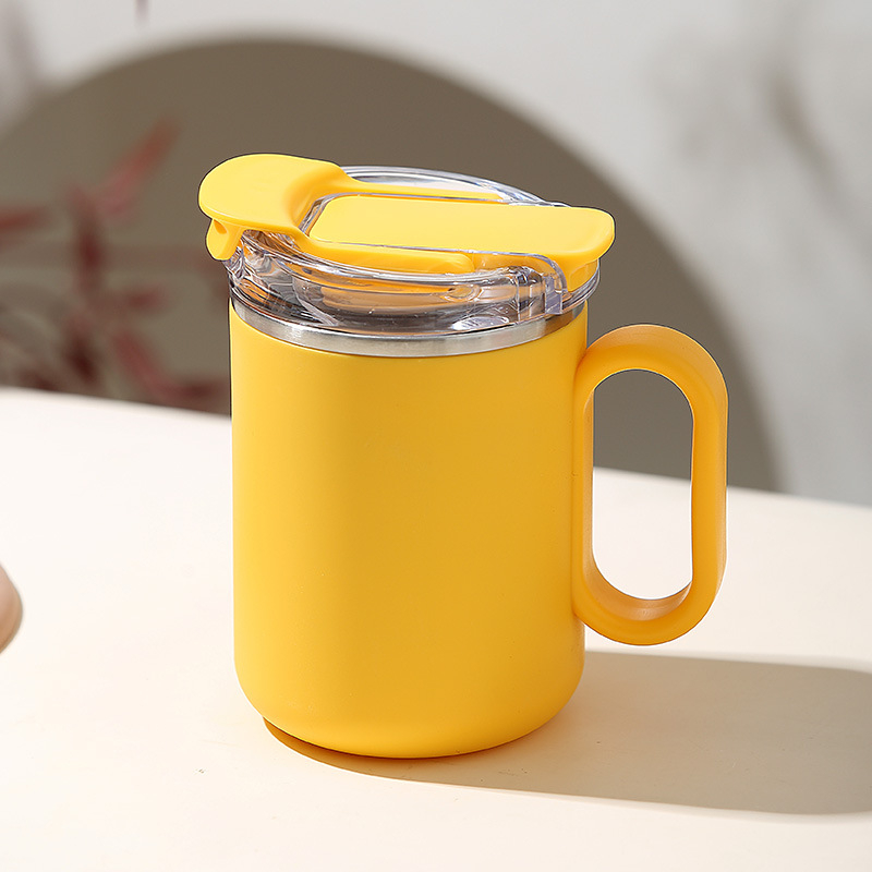 Cană de cafea din oțel inoxidabil 304, cu mâner – portabilă pentru birou