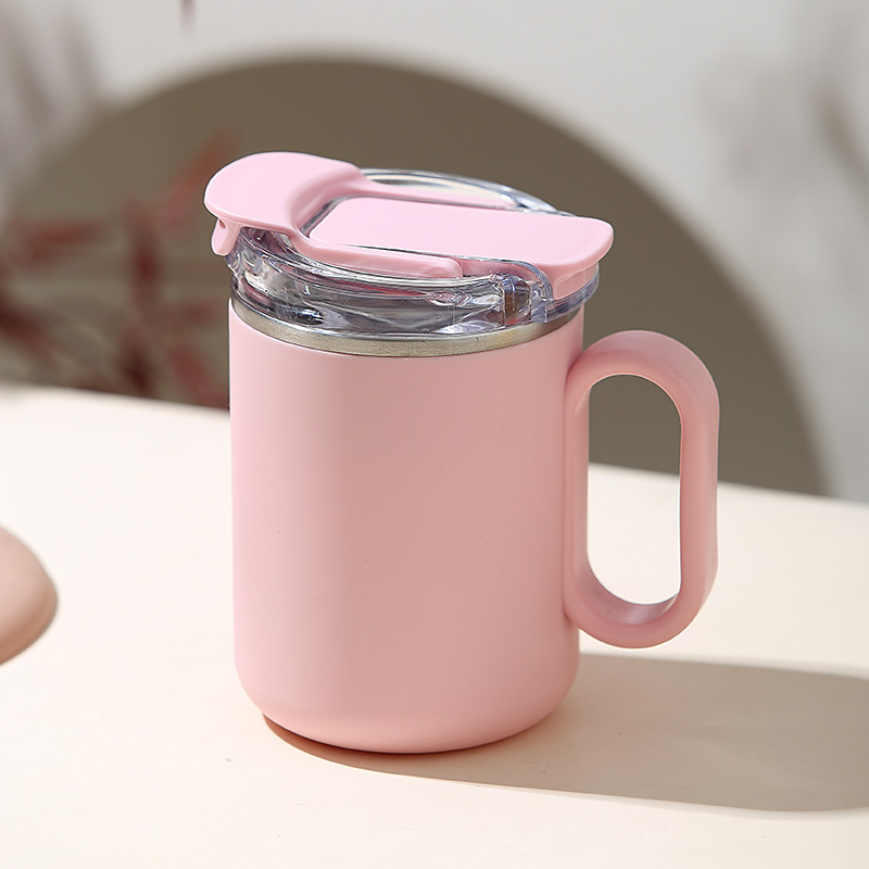 Cană de cafea din oțel inoxidabil 304, cu mâner – portabilă pentru birou