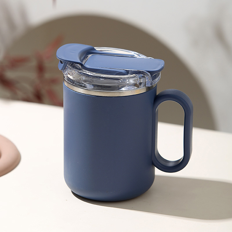 Cană de cafea din oțel inoxidabil 304, cu mâner – portabilă pentru birou