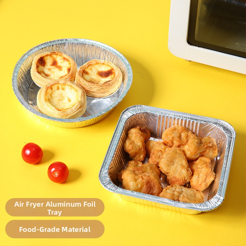 Tavă circulară de unică folosință din folie de aluminiu, cu hârtie de copt, pentru air fryer și cuptor; tavă pentru pizza