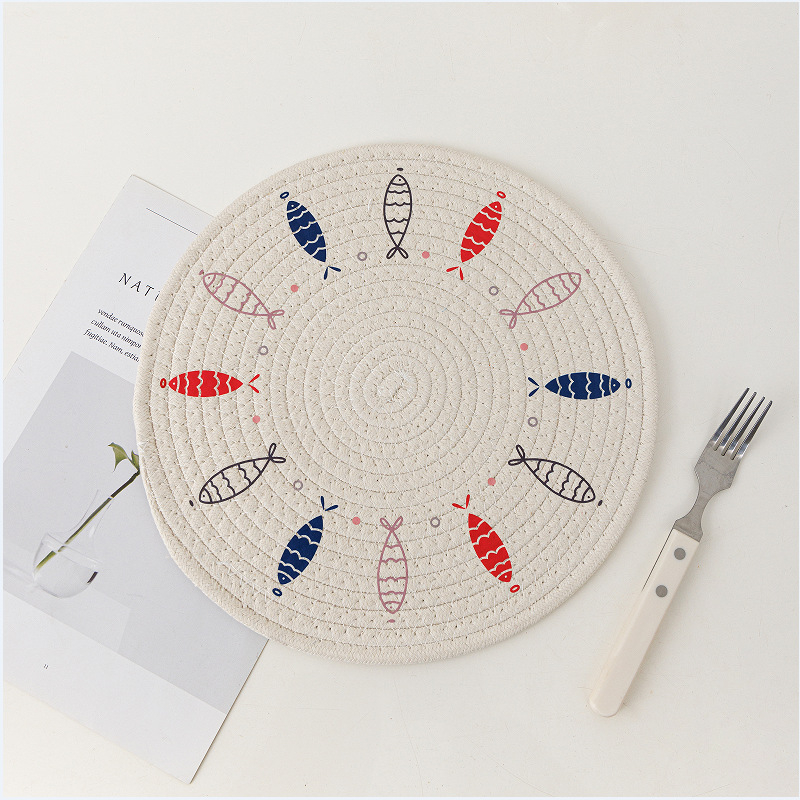 Plăci rotunde nordice imprimate pentru decor interior, suporturi termice pentru cești, covorașe pentru farfurii și boluri, covorașe simple, groase pentru cești de ceai și oale