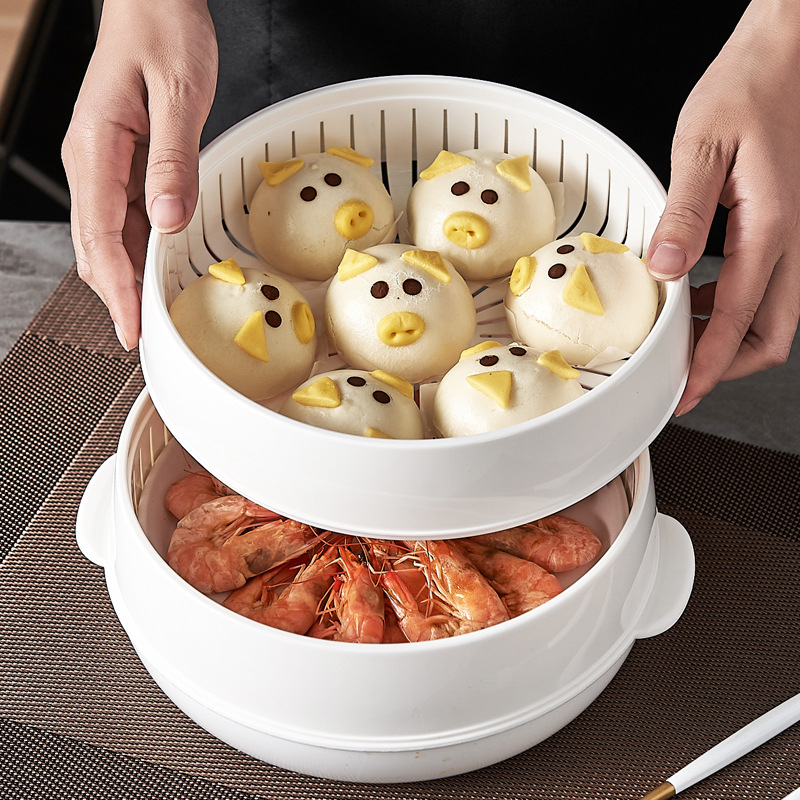Recipient de aburi pentru microunde – vas multistrat din PP alimentar pentru chifle la aburi și gyoza