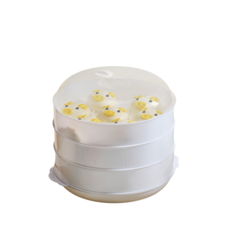 Coș de aburi pentru cuptorul cu microunde, capac alimentar, cutie de aburi pentru chifle și feluri, capac de încălzire