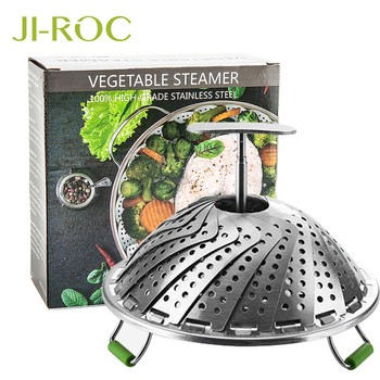 Coș de abur din oțel inoxidabil cu mâner retractabil pentru Instant Pot, diametrul 9–11 inch, multifuncțional