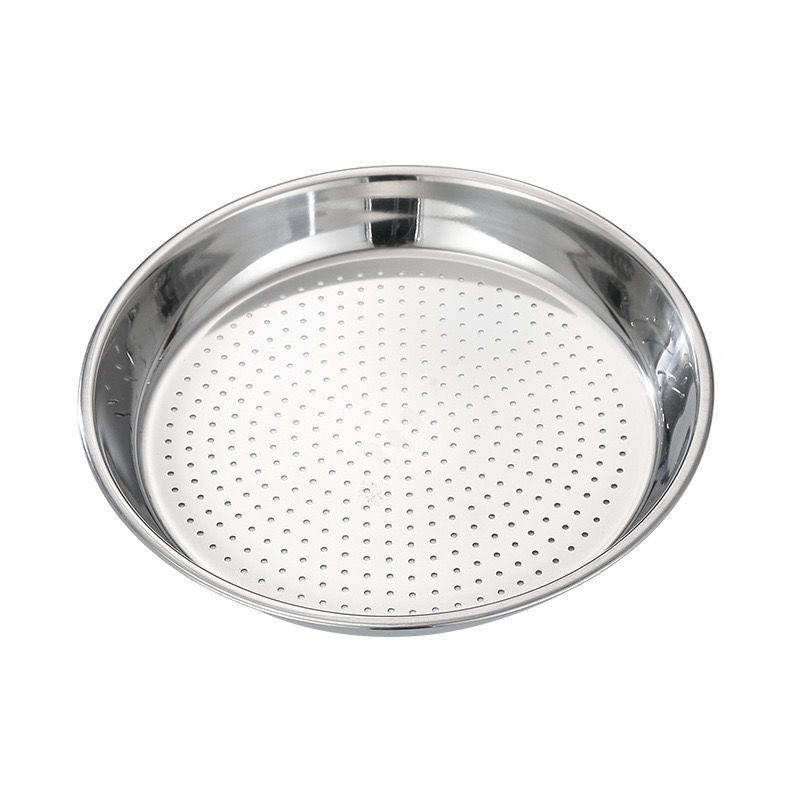 Tavă rotundă pentru aburi din oțel inoxidabil pentru chifle la abur și găluște, tavă de aburi adâncită și îngroșată pentru uz casnic, grilă/raft pentru aburi cu separare de apă