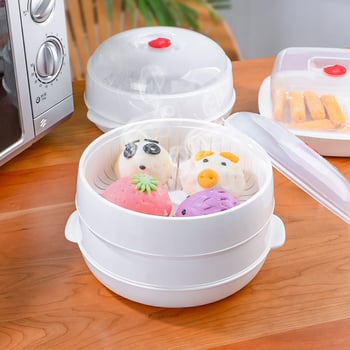 Aburitor multifuncțional pentru microunde — pentru chifle și găluște, din plastic rotund