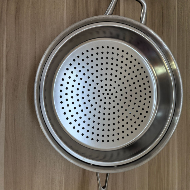 Raft de aburi din oțel inoxidabil pentru wok, placă circulară de aburi cu capacitate mare