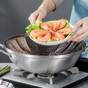 Suport universal pentru aburi din oțel inoxidabil 201, extensibil și pliabil, tavă de aburi, farfurie de aburi și grilă de aburi pentru legume