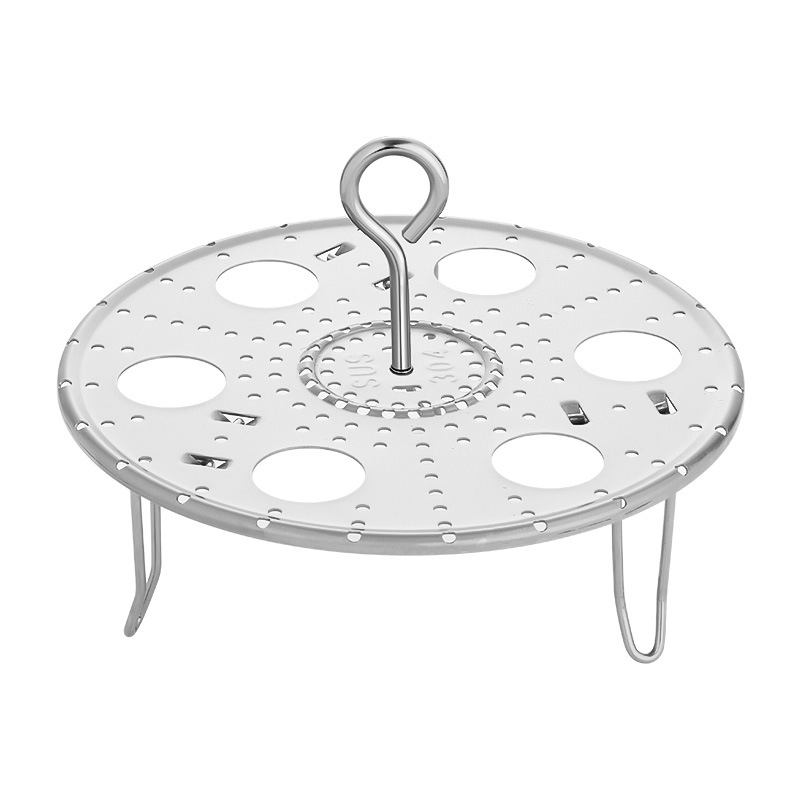 Raft de abur din oțel inoxidabil 304, multifuncțional, cu picioare înalte, design pliabil pentru gătit la abur în vas electric; potrivit pentru ouă, chifle la abur, pește și creveți