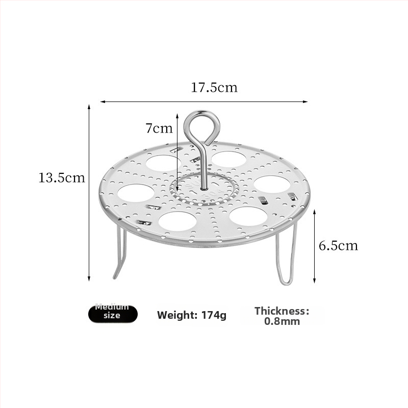 Raft de abur din oțel inoxidabil 304, multifuncțional, cu picioare înalte, design pliabil pentru gătit la abur în vas electric; potrivit pentru ouă, chifle la abur, pește și creveți