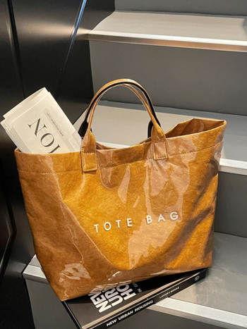 Ženska torba preko ramena tipa tote, velika kapaciteta, korejskog stila dizajn s slovima, za svakodnevno putovanje na posao