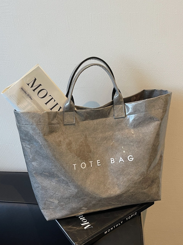 Ženska torba preko ramena tipa tote, velika kapaciteta, korejskog stila dizajn s slovima, za svakodnevno putovanje na posao
