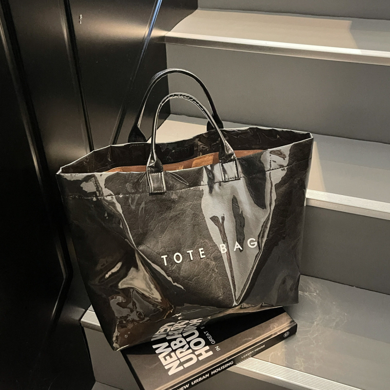 Ženska torba preko ramena tipa tote, velika kapaciteta, korejskog stila dizajn s slovima, za svakodnevno putovanje na posao
