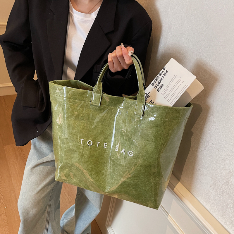 Ženska torba preko ramena tipa tote, velika kapaciteta, korejskog stila dizajn s slovima, za svakodnevno putovanje na posao