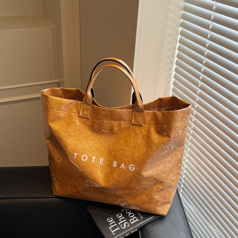 Ženska torba preko ramena tipa tote, velika kapaciteta, korejskog stila dizajn s slovima, za svakodnevno putovanje na posao