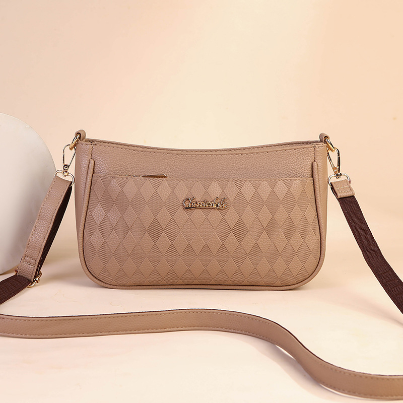 Νέα μόδα crossbody τσάντα PU με ρόμβικη ραφή, γυναικεία τσάντα ώμου, μεγάλη χωρητικότητα, χειμερινή συλλογή 2024