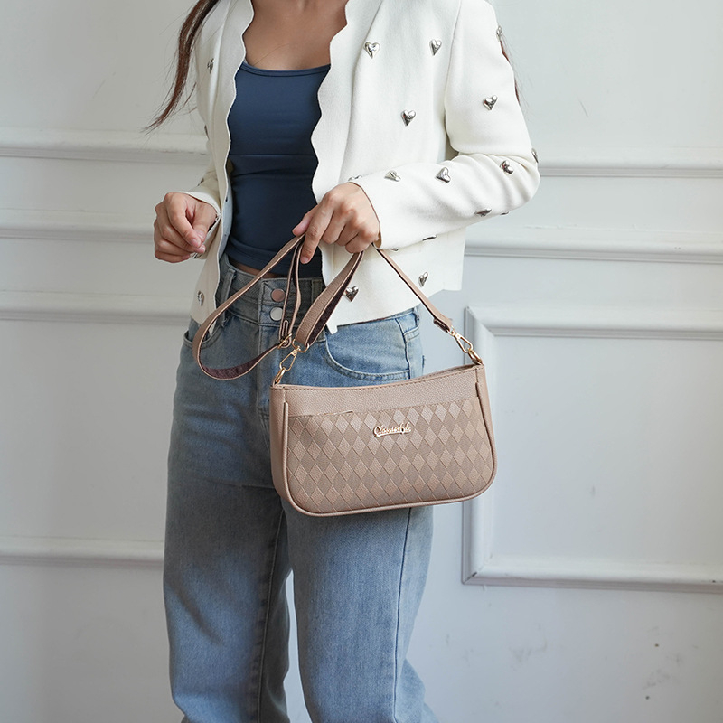Νέα μόδα crossbody τσάντα PU με ρόμβικη ραφή, γυναικεία τσάντα ώμου, μεγάλη χωρητικότητα, χειμερινή συλλογή 2024