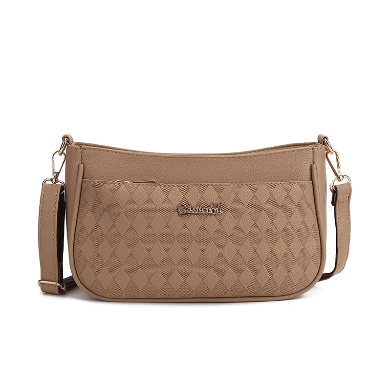 Νέα μόδα crossbody τσάντα PU με ρόμβικη ραφή, γυναικεία τσάντα ώμου, μεγάλη χωρητικότητα, χειμερινή συλλογή 2024