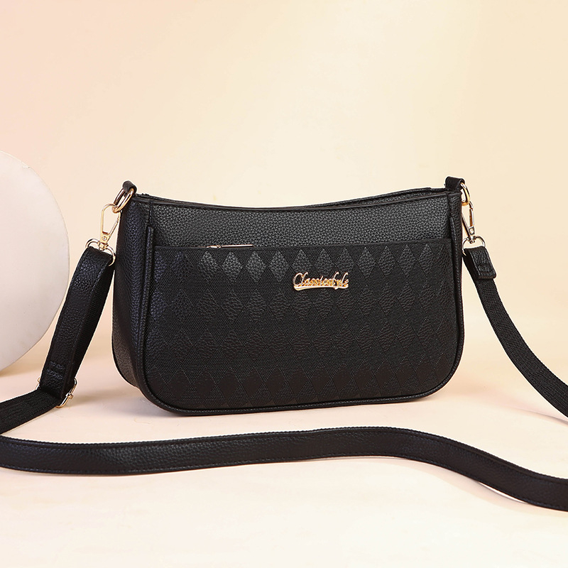 Νέα μόδα crossbody τσάντα PU με ρόμβικη ραφή, γυναικεία τσάντα ώμου, μεγάλη χωρητικότητα, χειμερινή συλλογή 2024