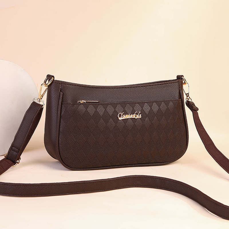 Νέα μόδα crossbody τσάντα PU με ρόμβικη ραφή, γυναικεία τσάντα ώμου, μεγάλη χωρητικότητα, χειμερινή συλλογή 2024