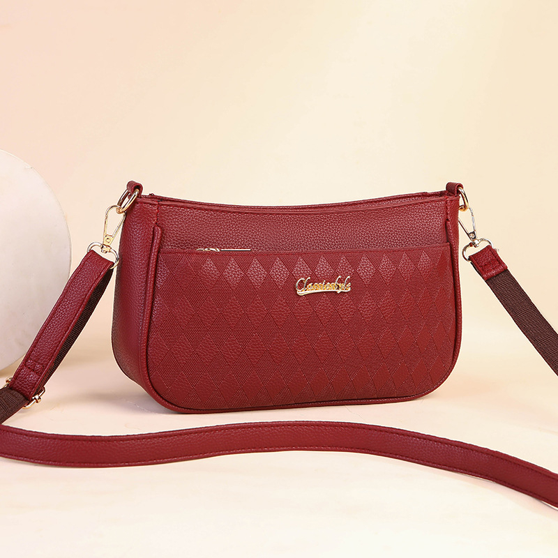 Νέα μόδα crossbody τσάντα PU με ρόμβικη ραφή, γυναικεία τσάντα ώμου, μεγάλη χωρητικότητα, χειμερινή συλλογή 2024